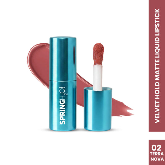 SPRING H2O Velvet Hold Matte Liquid Lipstick, Long Lasting, Waterproof Terra Nova 02
